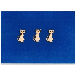 Koty, kotki małe z wąsami 3szt  ( 5 x 3,5 cm )